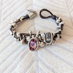 Uno de 50 | Lady Marmalade Bracelet with Amethyst & Gray Swarovski Crystals
